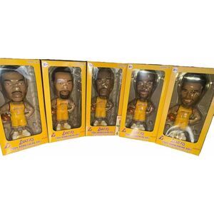 2004 Los Angeles Lakers Carl's Jr Bobblehead Collection Complete 5 Doll Set DS67
